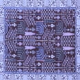 thumbnail image 1 of Ahgly Company Machine Washable Indoor Square Abstract Blue Modern Area Rugs, 6' Square, 1 of 4