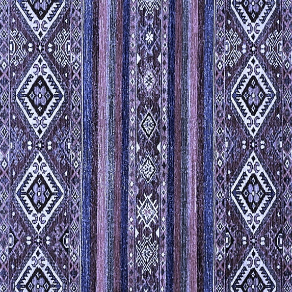 Ahgly Company Machine Washable Indoor Square Abstract Blue Modern Area Rugs, 6' Square