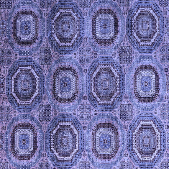 Ahgly Company Machine Washable Indoor Square Abstract Blue Modern Area Rugs, 6' Square