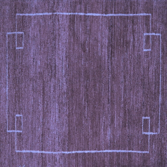Ahgly Company Machine Washable Indoor Square Abstract Blue Modern Area Rugs, 6' Square