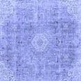 thumbnail image 1 of Ahgly Company Machine Washable Indoor Square Abstract Blue Modern Area Rugs, 6' Square, 1 of 4