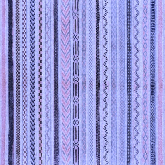 Ahgly Company Machine Washable Indoor Square Abstract Blue Modern Area Rugs, 8' Square