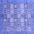 thumbnail image 1 of Ahgly Company Machine Washable Indoor Square Abstract Blue Modern Area Rugs, 8' Square, 1 of 4
