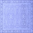thumbnail image 1 of Ahgly Company Machine Washable Indoor Square Abstract Blue Modern Area Rugs, 8' Square, 1 of 4