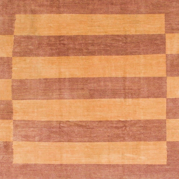 Ahgly Company Machine Washable Indoor Square Abstract Bright Orange Area Rugs, 5' Square