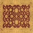 thumbnail image 1 of Ahgly Company Machine Washable Indoor Square Abstract Brown Modern Area Rugs, 7' Square, 1 of 4