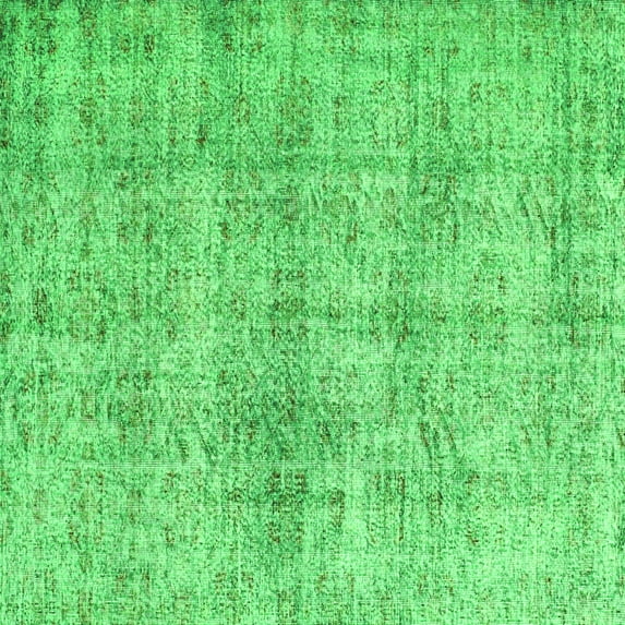 Ahgly Company Machine Washable Indoor Square Abstract Green Contemporary Area Rugs, 4' Square