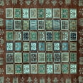 thumbnail image 1 of Ahgly Company Machine Washable Indoor Square Abstract Light Blue Modern Area Rugs, 8' Square, 1 of 4