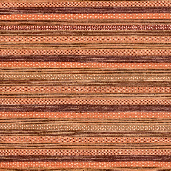 Ahgly Company Machine Washable Indoor Square Abstract Pumpkin Orange Area Rugs, 7' Square