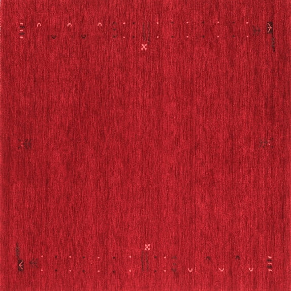 Ahgly Company Machine Washable Indoor Square Abstract Red Contemporary Area Rugs, 4' Square