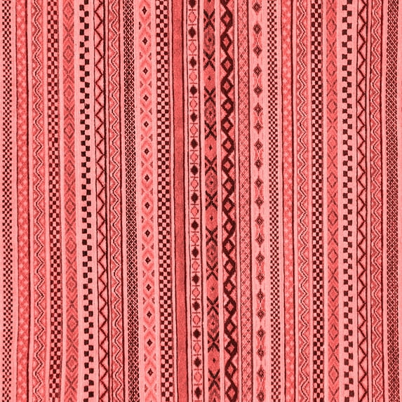 Ahgly Company Machine Washable Indoor Square Abstract Red Modern Area Rugs, 3' Square