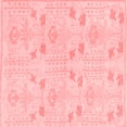 thumbnail image 1 of Ahgly Company Machine Washable Indoor Square Abstract Red Modern Area Rugs, 4' Square, 1 of 4