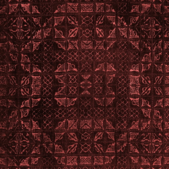 Ahgly Company Machine Washable Indoor Square Abstract Red Modern Area Rugs, 4' Square