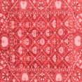 thumbnail image 1 of Ahgly Company Machine Washable Indoor Square Abstract Red Modern Area Rugs, 5' Square, 1 of 4