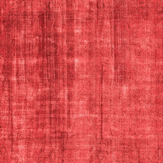 Ahgly Company Machine Washable Indoor Square Abstract Red Modern Area Rugs, 6' Square