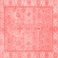 thumbnail image 1 of Ahgly Company Machine Washable Indoor Square Abstract Red Modern Area Rugs, 7' Square, 1 of 4