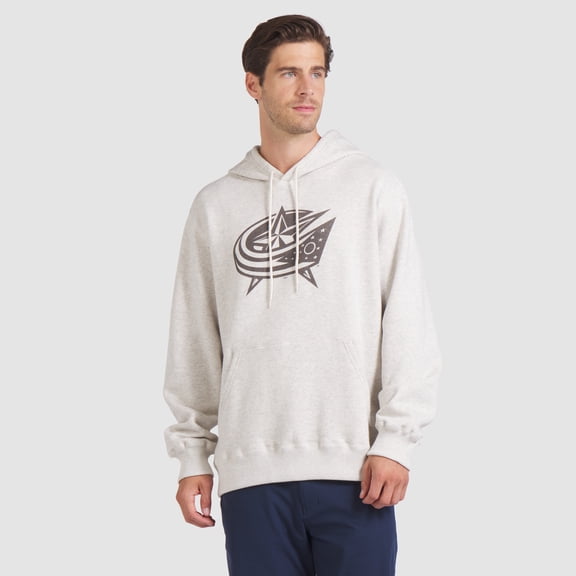 Men's Fanatics Cream Columbus Blue Jackets Made in Canada Pullover Hoodie