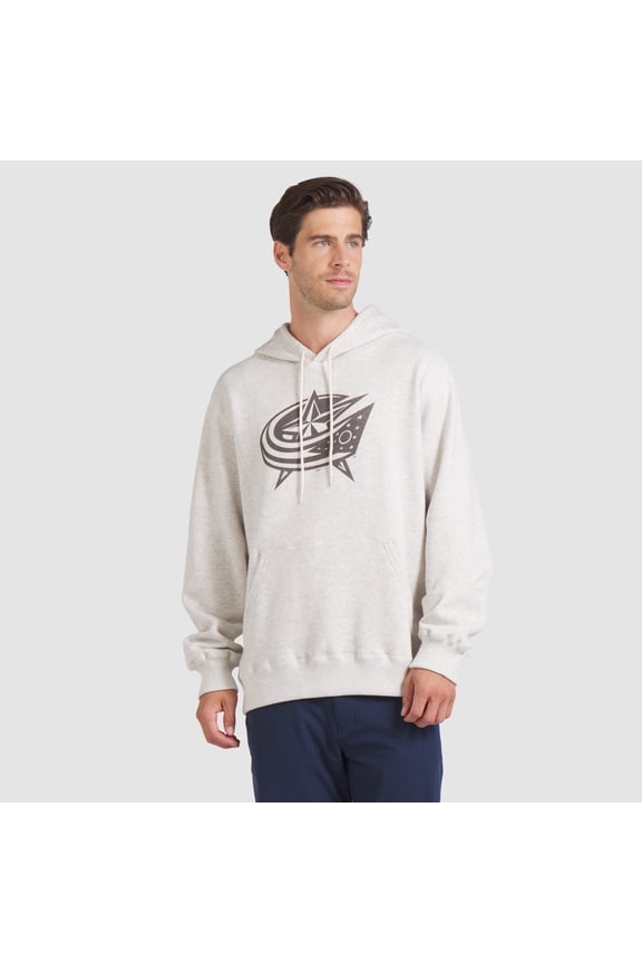 Men's Fanatics Cream Columbus Blue Jackets Made in Canada Pullover Hoodie
