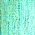 thumbnail image 1 of Ahgly Company Machine Washable Indoor Square Abstract Turquoise Blue Contemporary Area Rugs, 4' Square, 1 of 4