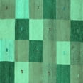 thumbnail image 1 of Ahgly Company Machine Washable Indoor Square Abstract Turquoise Blue Contemporary Area Rugs, 5' Square, 1 of 4