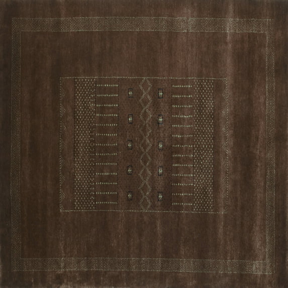 Ahgly Company Machine Washable Indoor Square Abstract Turquoise Blue Contemporary Area Rugs, 6' Square