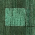 thumbnail image 1 of Ahgly Company Machine Washable Indoor Square Abstract Turquoise Blue Contemporary Area Rugs, 8' Square, 1 of 4