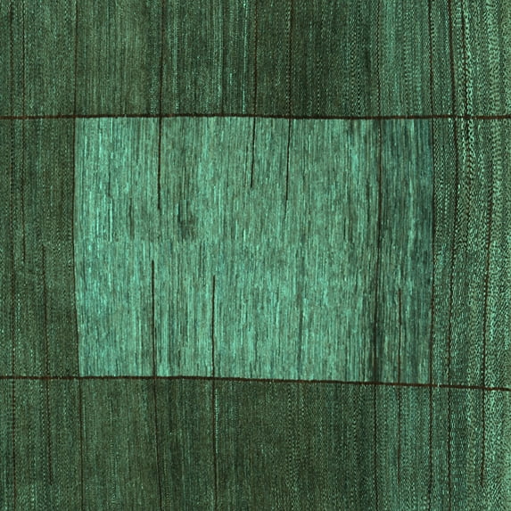 Ahgly Company Machine Washable Indoor Square Abstract Turquoise Blue Contemporary Area Rugs, 8' Square