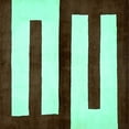 thumbnail image 1 of Ahgly Company Machine Washable Indoor Square Abstract Turquoise Blue Modern Area Rugs, 6' Square, 1 of 4