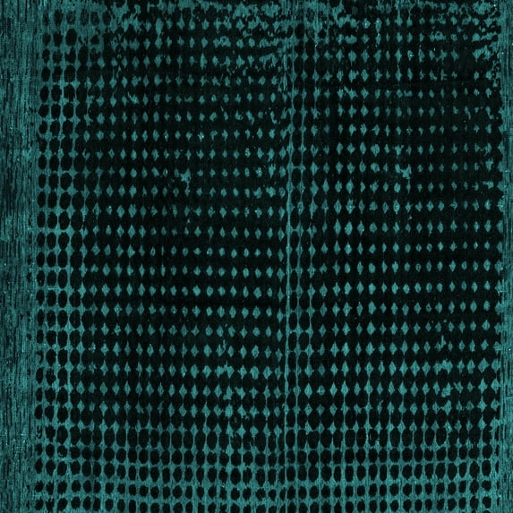 Ahgly Company Machine Washable Indoor Square Abstract Turquoise Blue Modern Area Rugs, 8' Square