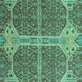 thumbnail image 1 of Ahgly Company Machine Washable Indoor Square Abstract Turquoise Blue Modern Area Rugs, 8' Square, 1 of 4