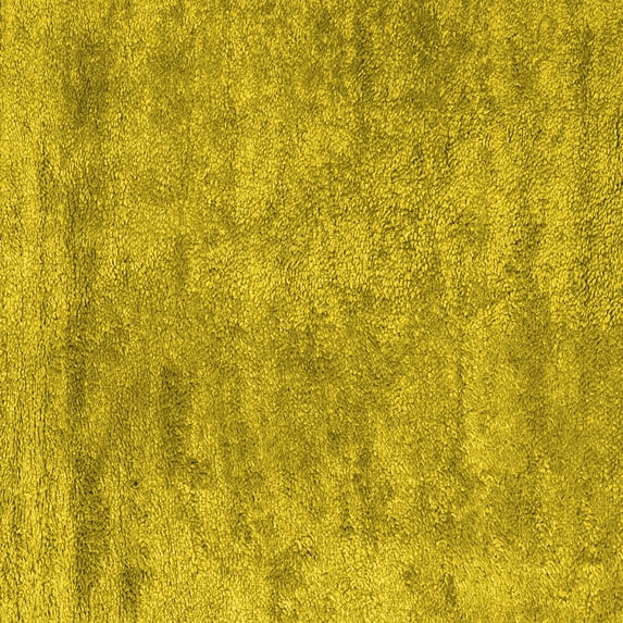 Ahgly Company Machine Washable Indoor Square Abstract Yellow Contemporary Area Rugs, 3' Square