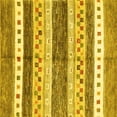 thumbnail image 1 of Ahgly Company Machine Washable Indoor Square Abstract Yellow Contemporary Area Rugs, 5' Square, 1 of 4