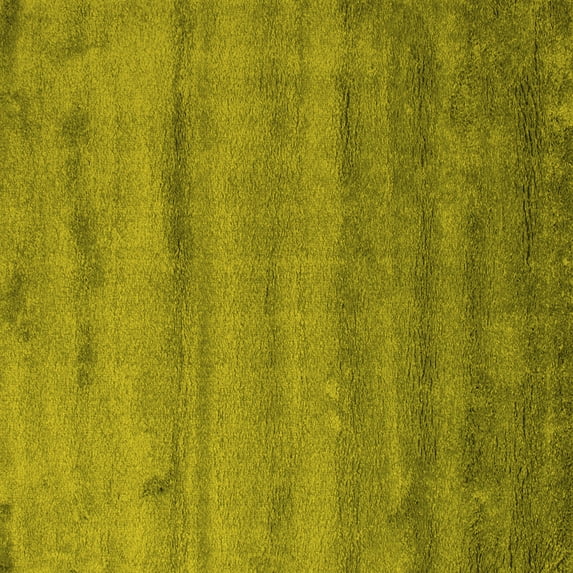Ahgly Company Machine Washable Indoor Square Abstract Yellow Contemporary Area Rugs, 6' Square