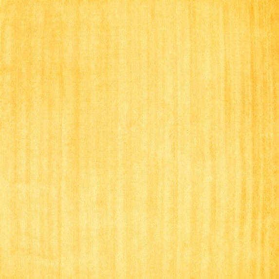 Ahgly Company Machine Washable Indoor Square Abstract Yellow Contemporary Area Rugs, 7' Square