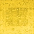 thumbnail image 1 of Ahgly Company Machine Washable Indoor Square Abstract Yellow Modern Area Rugs, 4' Square, 1 of 4