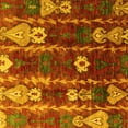 thumbnail image 1 of Ahgly Company Machine Washable Indoor Square Abstract Yellow Modern Area Rugs, 4' Square, 1 of 4