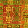 thumbnail image 1 of Ahgly Company Machine Washable Indoor Square Abstract Yellow Modern Area Rugs, 4' Square, 1 of 4