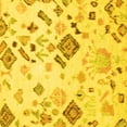 thumbnail image 1 of Ahgly Company Machine Washable Indoor Square Abstract Yellow Modern Area Rugs, 4' Square, 1 of 4
