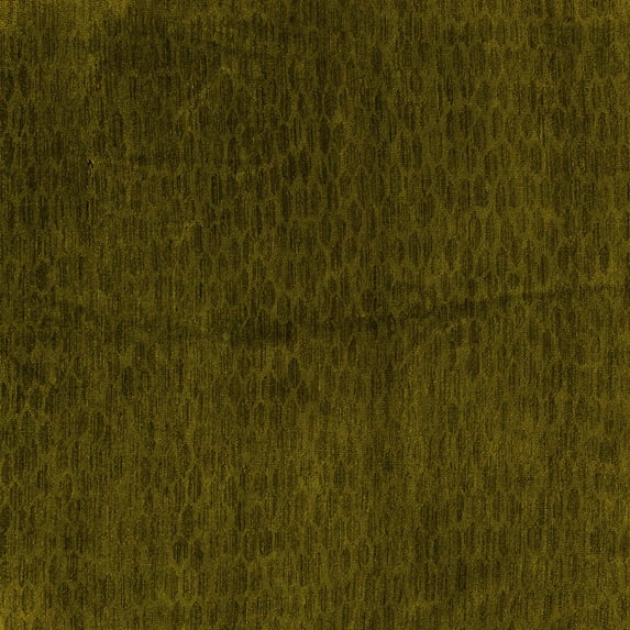 Ahgly Company Machine Washable Indoor Square Abstract Yellow Modern Area Rugs, 5' Square