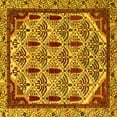 thumbnail image 1 of Ahgly Company Machine Washable Indoor Square Abstract Yellow Modern Area Rugs, 5' Square, 1 of 4