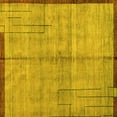 thumbnail image 1 of Ahgly Company Machine Washable Indoor Square Abstract Yellow Modern Area Rugs, 6' Square, 1 of 4