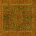 thumbnail image 1 of Ahgly Company Machine Washable Indoor Square Abstract Yellow Modern Area Rugs, 6' Square, 1 of 4