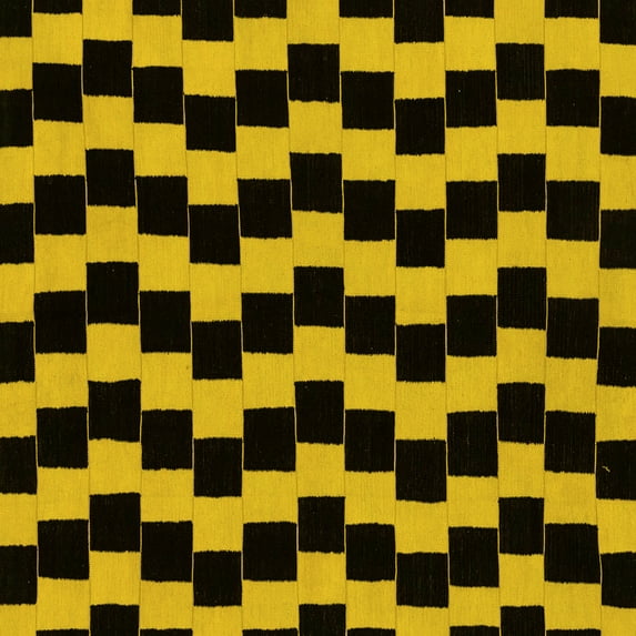 Ahgly Company Machine Washable Indoor Square Abstract Yellow Modern Area Rugs, 6' Square