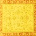 thumbnail image 1 of Ahgly Company Machine Washable Indoor Square Abstract Yellow Modern Area Rugs, 7' Square, 1 of 4