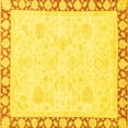 thumbnail image 1 of Ahgly Company Machine Washable Indoor Square Abstract Yellow Modern Area Rugs, 7' Square, 1 of 4