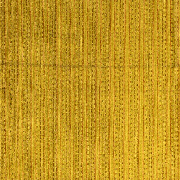 Ahgly Company Machine Washable Indoor Square Abstract Yellow Modern Area Rugs, 7' Square