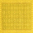 thumbnail image 1 of Ahgly Company Machine Washable Indoor Square Abstract Yellow Modern Area Rugs, 7' Square, 1 of 4