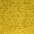 thumbnail image 1 of Ahgly Company Machine Washable Indoor Square Abstract Yellow Modern Area Rugs, 8' Square, 1 of 4