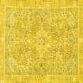 thumbnail image 1 of Ahgly Company Machine Washable Indoor Square Abstract Yellow Modern Area Rugs, 8' Square, 1 of 4