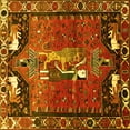 thumbnail image 1 of Ahgly Company Machine Washable Indoor Square Animal Yellow Traditional Area Rugs, 6' Square, 1 of 4